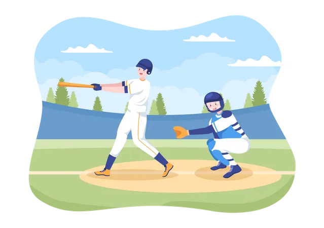 Baseball Player  Illustration