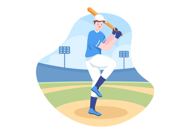 Baseball Player  Illustration