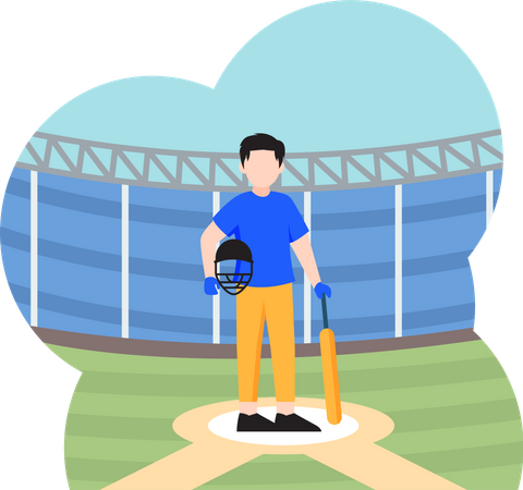 Baseball Player  Illustration