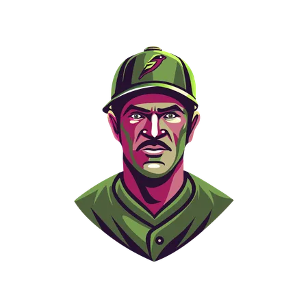 Baseball Player  Illustration