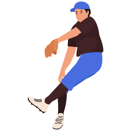 スルーポーズの野球選手  イラスト