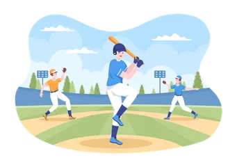 Premium Baseball Player Illustration pack from Sports & Games