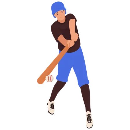 Baseball Player Swinging the Bat  Illustration