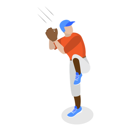 Baseball player throwing ball  Illustration