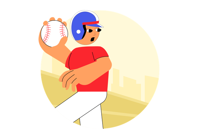 Baseball Player throwing ball  Illustration