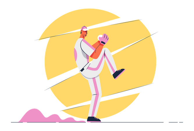 Baseball player throwing ball  Illustration