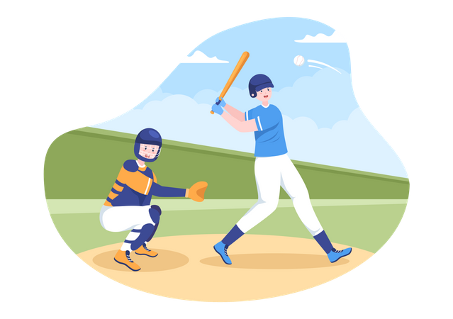 Baseballspiel  Illustration