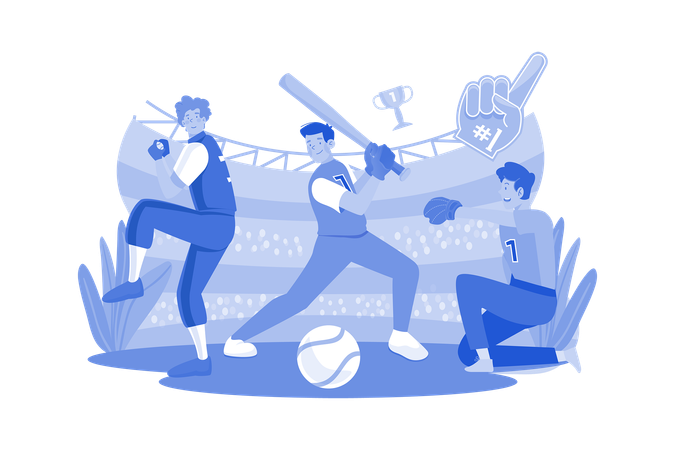 Baseball team  Illustration