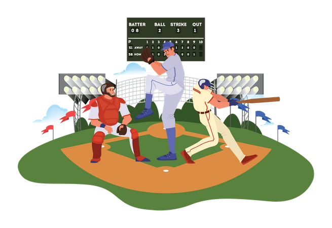 Baseball-Turnier  Illustration