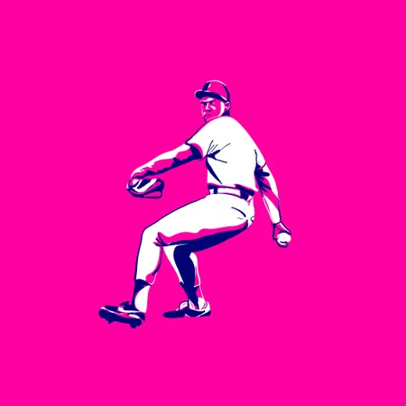 Baseballspieler besser auf dem Feld  Illustration