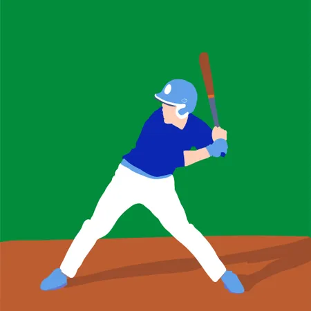 Baseballspieler besser auf dem Feld  Illustration