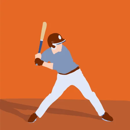 Baseballspieler besser auf dem Feld  Illustration