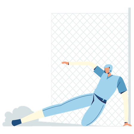 Baseballspieler rutscht in die Base  Illustration