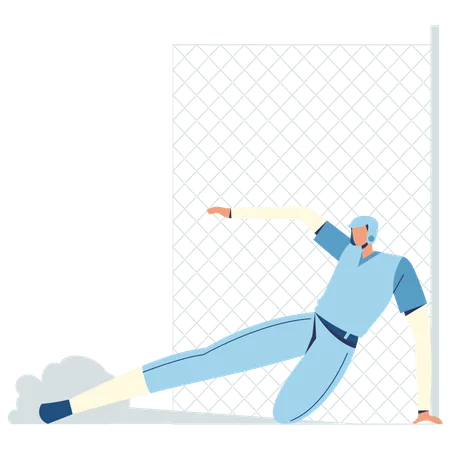 Baseballspieler rutscht in die Base  Illustration