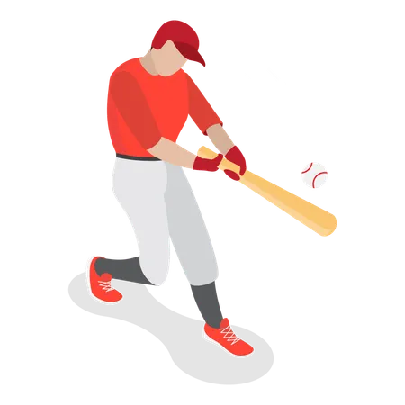 Baseballspieler schlägt Ball  Illustration