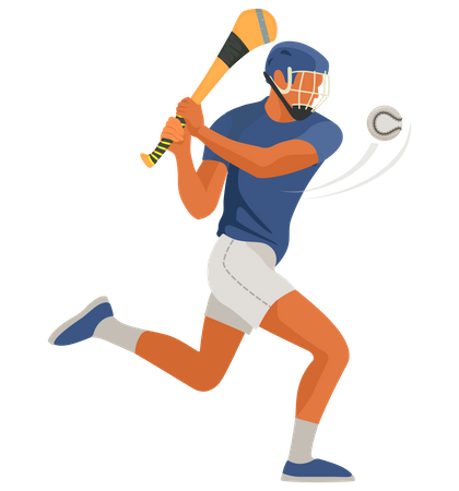 Baseballspieler schlägt Ball  Illustration