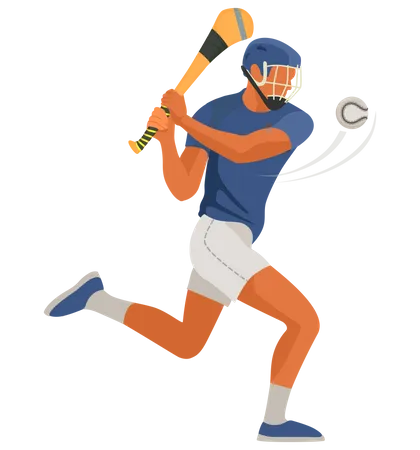 Baseballspieler schlägt Ball  Illustration