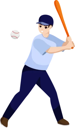 Baseballspieler schlägt Ball  Illustration