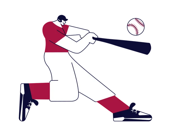 Baseballspieler schlägt den Ball  Illustration