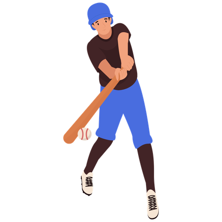 Baseballspieler schwingt den Schläger  Illustration