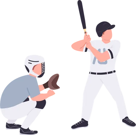 Baseballspieler, die Baseball spielen  Illustration