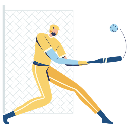 Baseballspieler spielt Homerun Hit  Illustration