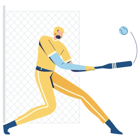 Baseballspieler spielt Homerun Hit  Illustration