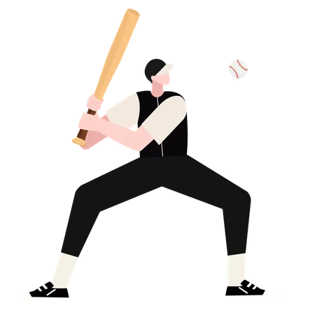 Baseball-Spieler spielen mit Schläger  Illustration