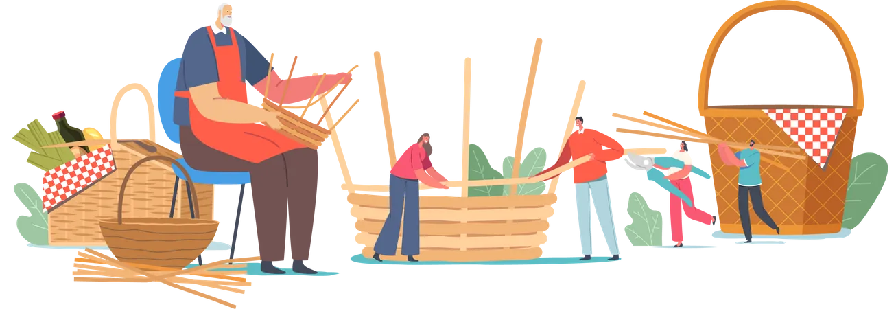 Basket Weaving  Illustration