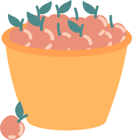 Basket with apples  Illustration