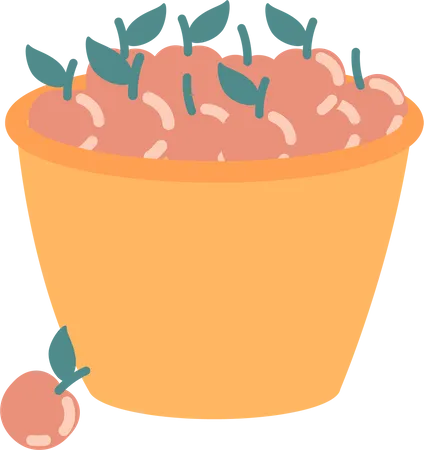 Basket with apples Illustration