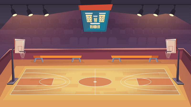 Basketball Court Illustration