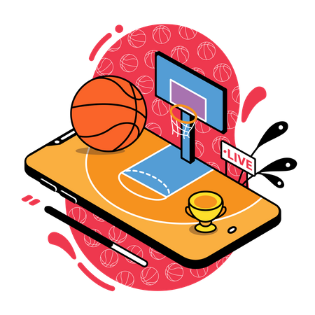 Basketball live streaming Illustration