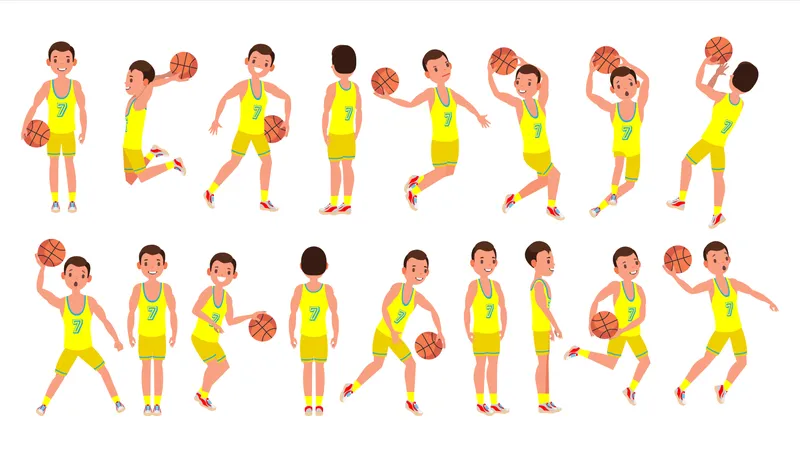 Basketball Male Player Vector Illustration