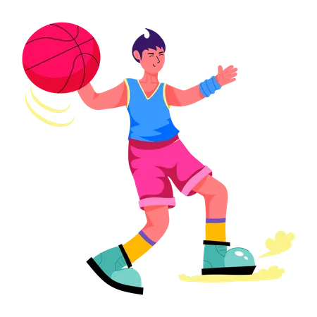 Modern Flat Illustration Of Basketball Player 일러스트레이션