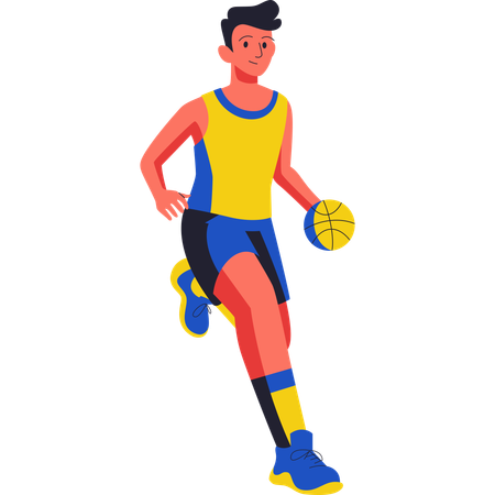 Basketball Player Carrying Ball  Illustration