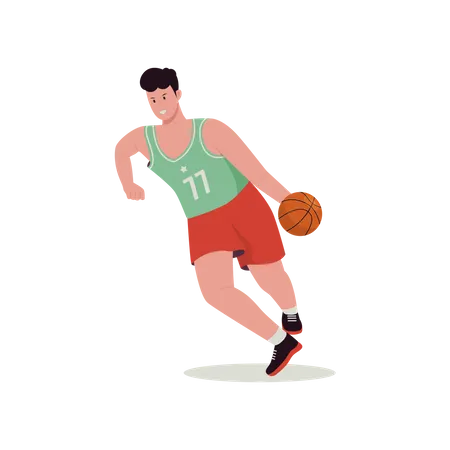 Basketball player dribbling  Illustration