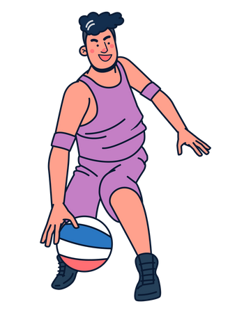 Basketball Player dribbling with ball  Illustration