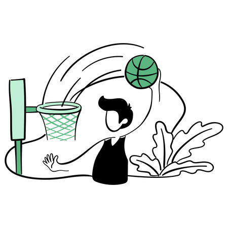 Basketball player hit basketball  Illustration