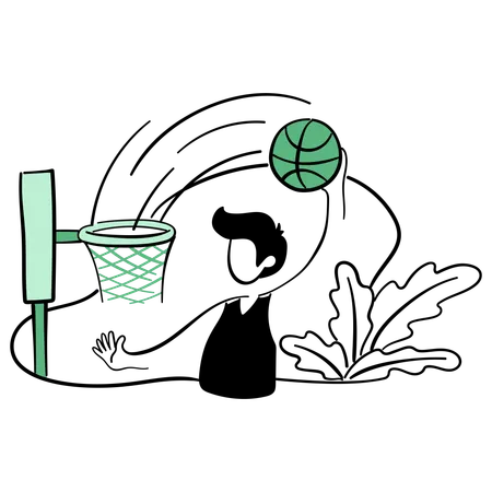 Basketball player hit basketball  Illustration