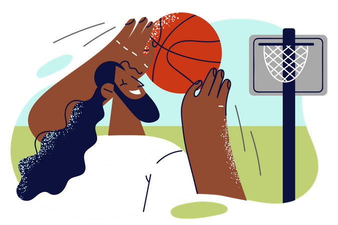 Basketball player hitting ball  Illustration