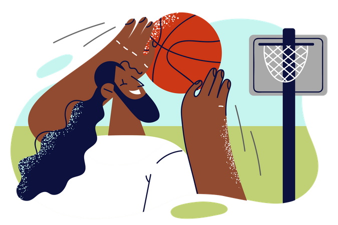 Basketball player hitting ball  Illustration