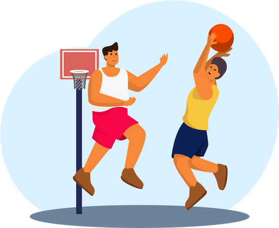 Basketball Player Hitting Goal  Illustration