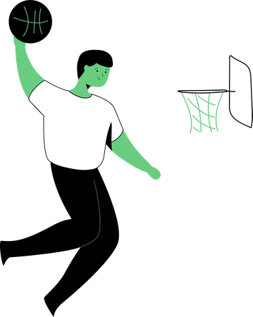 Basketball player hitting goal  Illustration