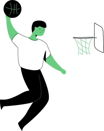 Basketball player hitting goal  Illustration