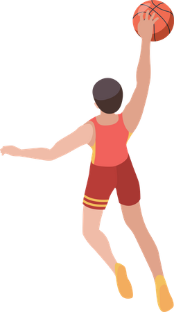 Basketball player hooping ball  Illustration