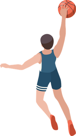 Basketball player jumping Illustration