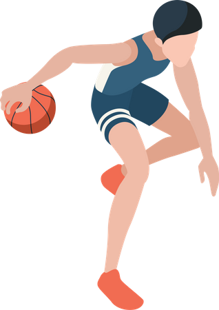 Basketball player playing Illustration