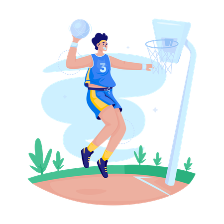 Basketball player playing basketball  Illustration