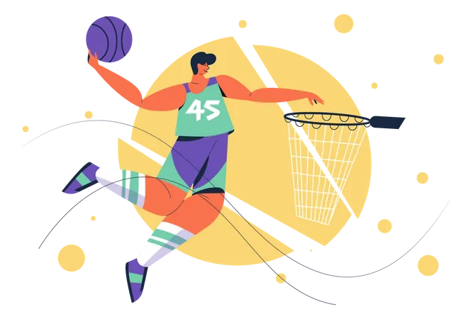 Basketball player scoring goal  Illustration